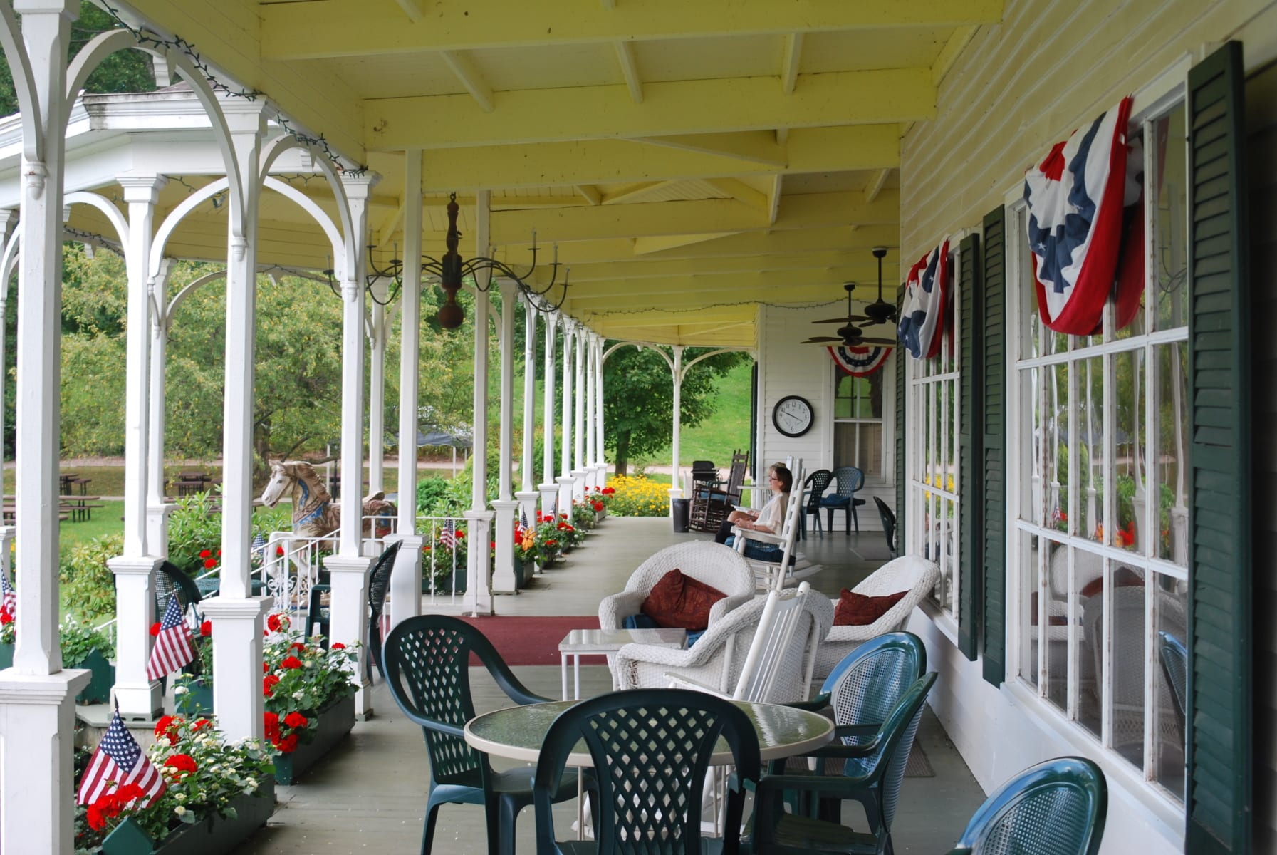 Outdoor front porch during summer